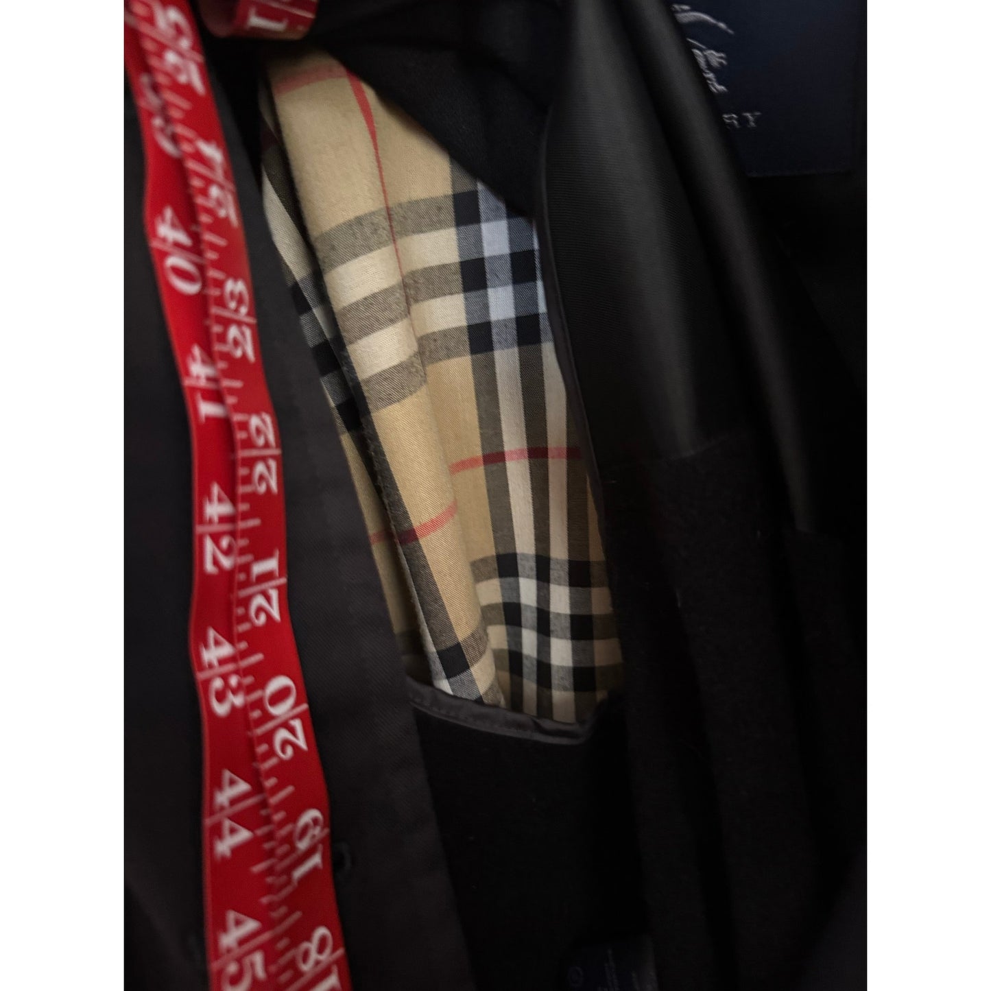 Burberry Trench Coat Black Cotton Liner size 48 L Authentic