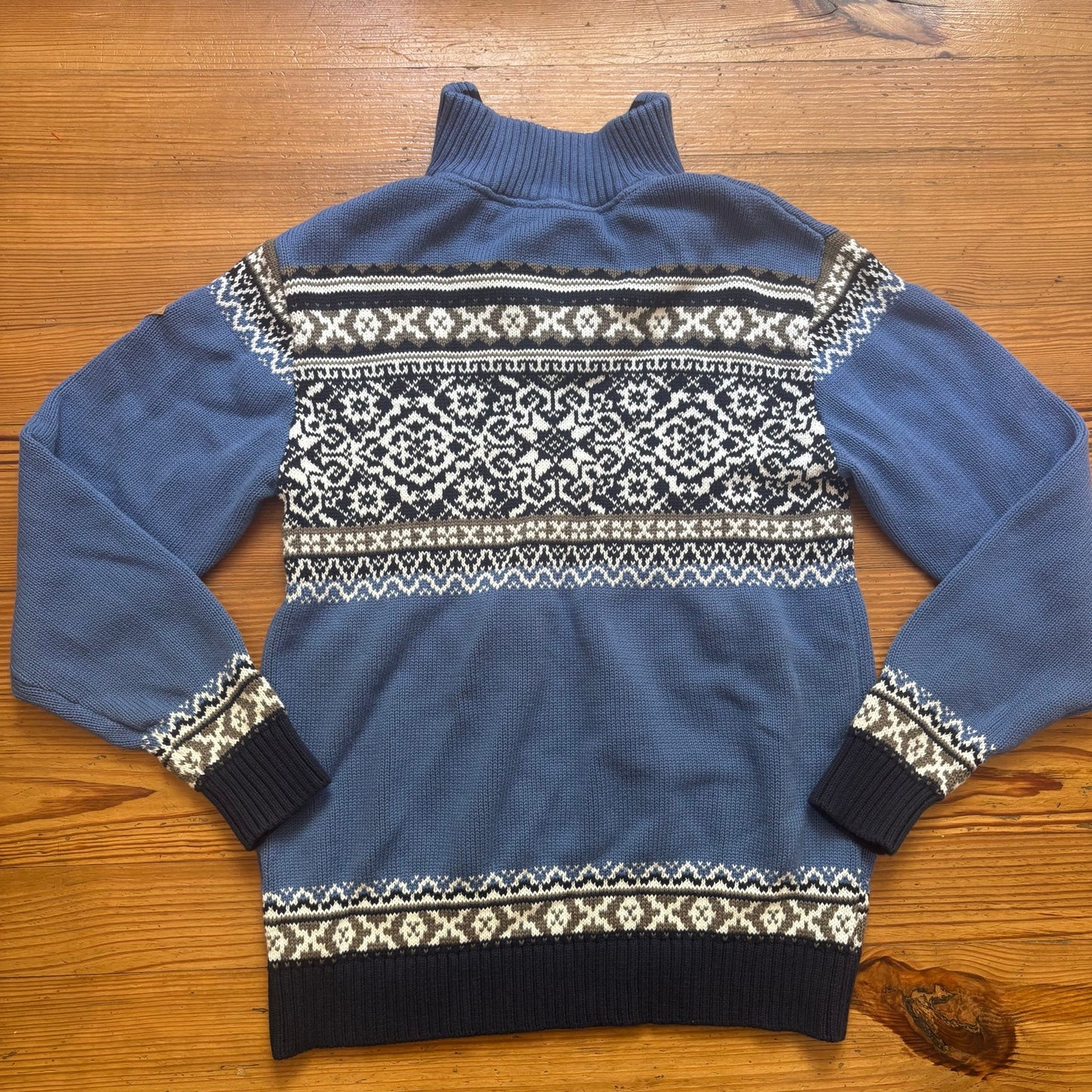 Norwear Norwegian blue white winter quarter zip pullover sweater SIZE M