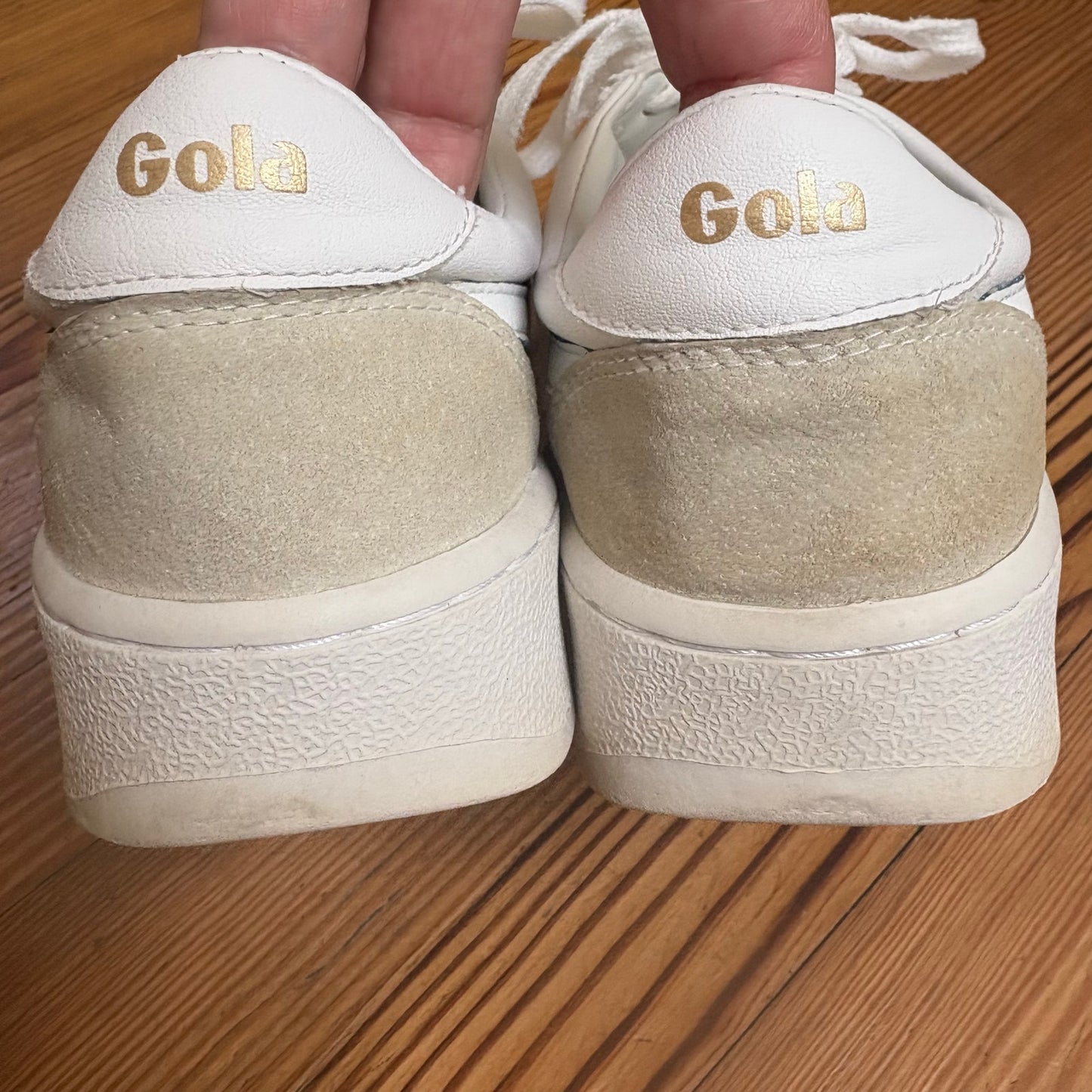 Gola white gray suede low top lace up sneakers SIZE 8