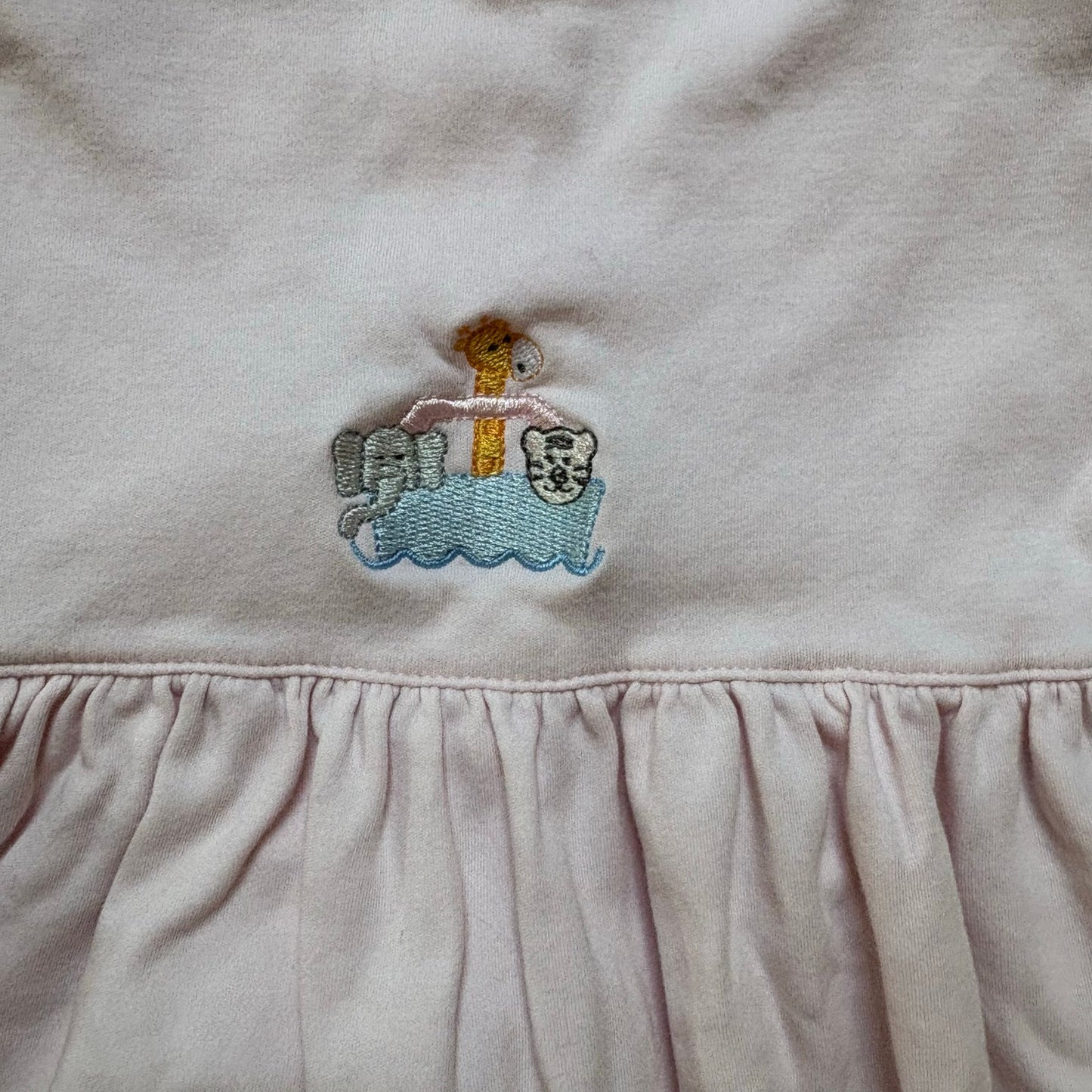 Light pink Noah's Arch embroidered short sleeve pima cotton girls dress SIZE 4