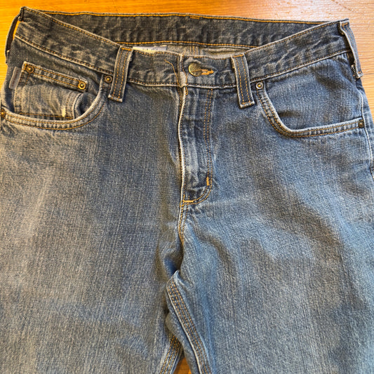 Carhartt medium wash distressed bootcut relaxed fit jeans SIZE 30X30