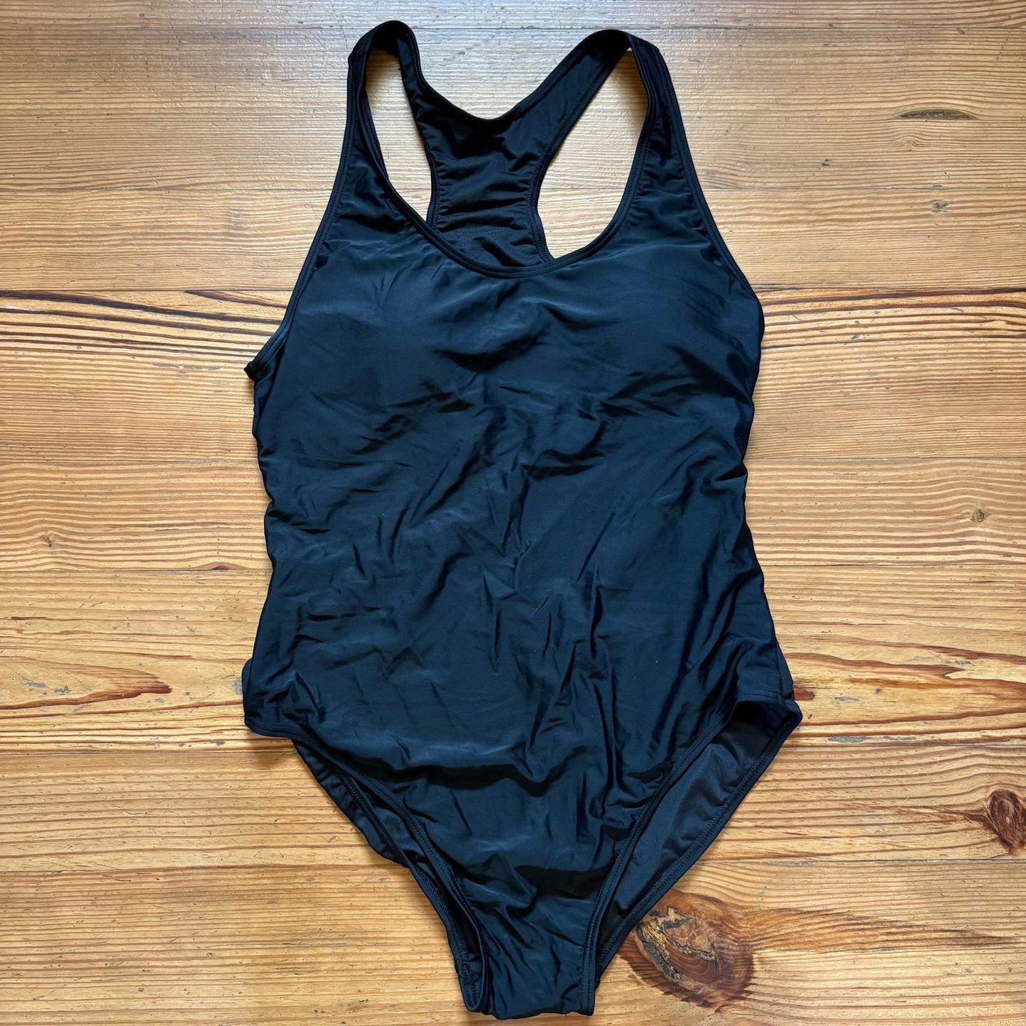 NWT Zeraca black racerback one piece padded swimsuit SIZE L