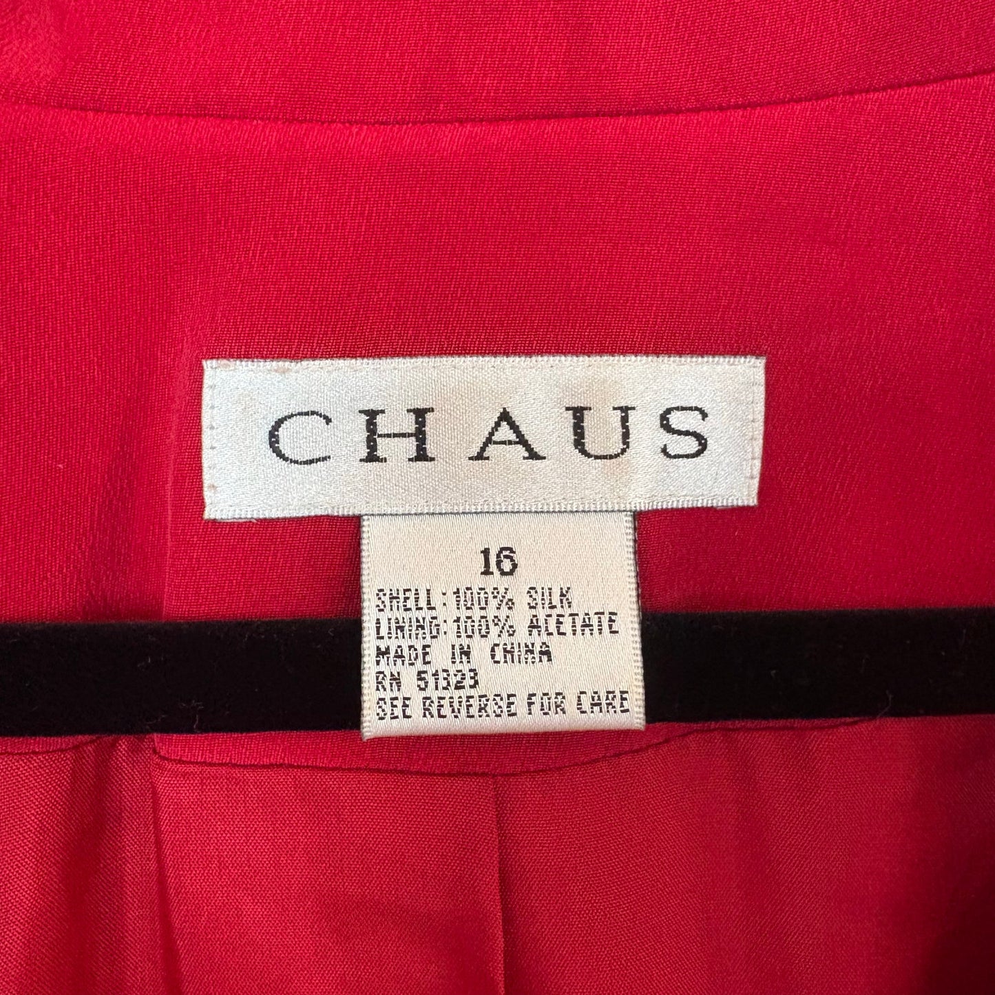 Chaus bright red silk womens blazer jacket SIZE 10