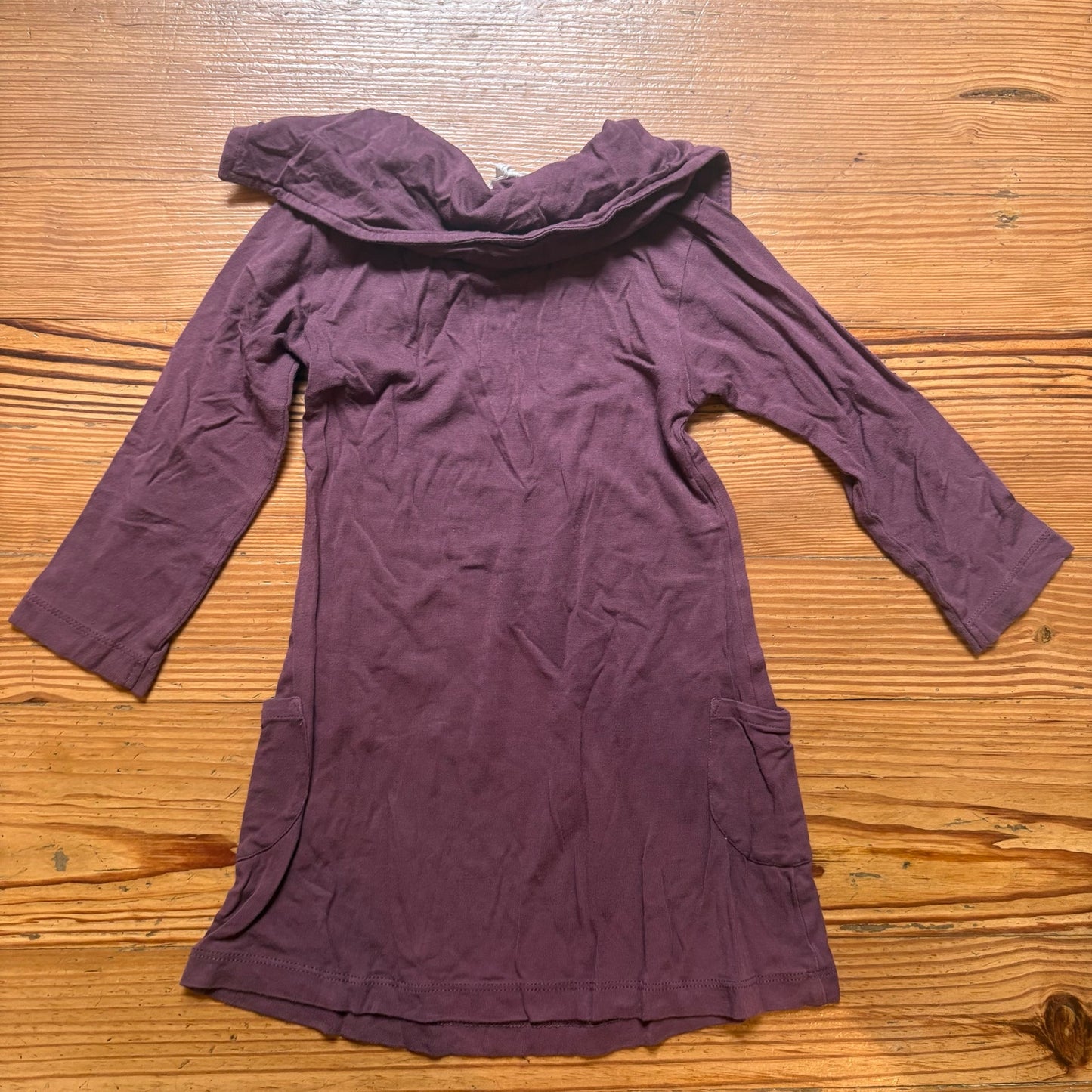 Kate Quinn dark purple long sleeve high neck girls dress SIZE 2T