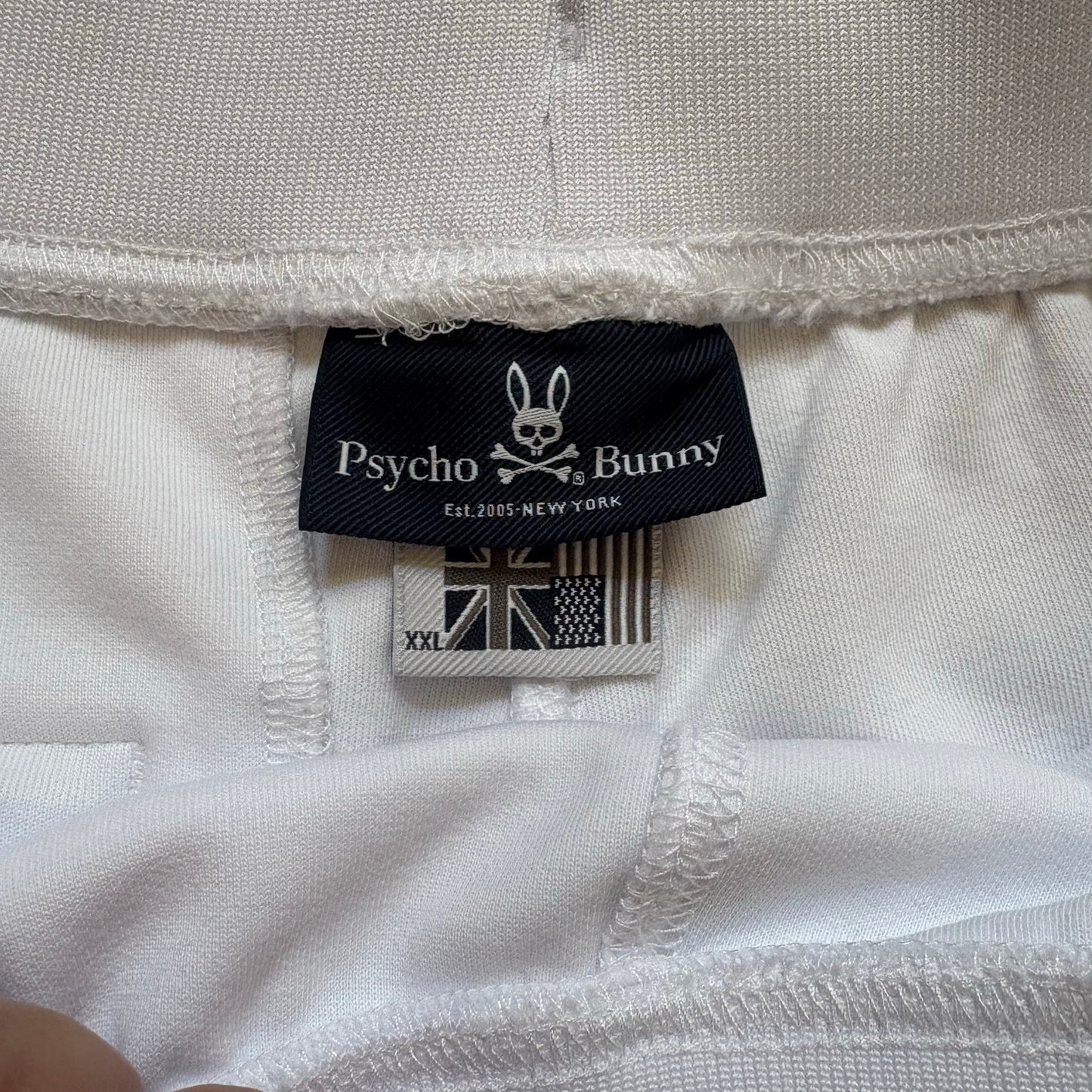 Psycho Bunny white pink logo elastic waistband men shorts SIZE XXL