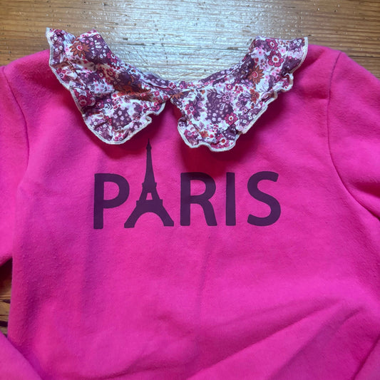 Garanimals Paris pink floral collar long sleeve girls sweatshirt SIZE 6
