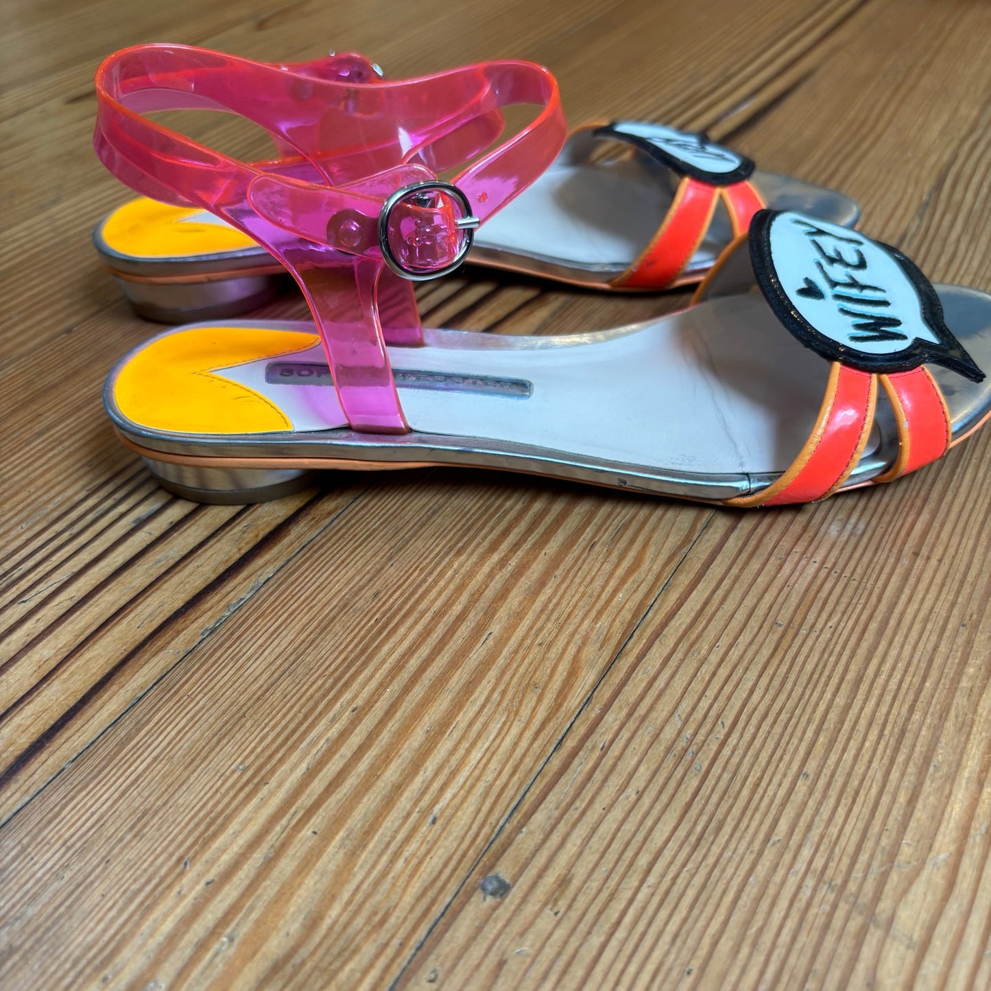 Sofia Webster silver pink Wifey for Lifey heeled sandal SIZE 7