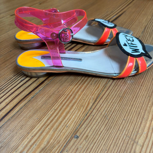 Sofia Webster silver pink Wifey for Lifey heeled sandal SIZE 7