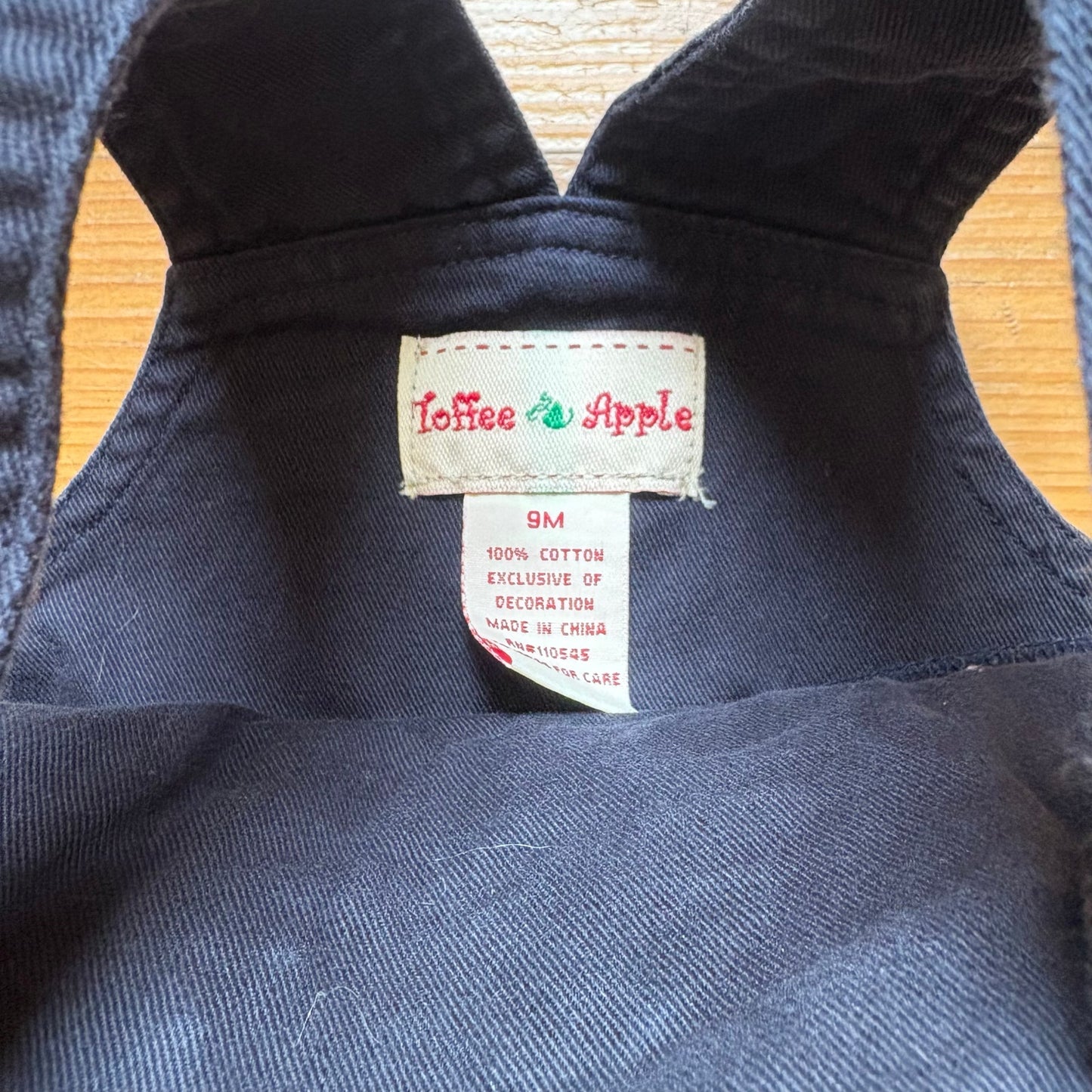 Toffee Apple dark blue dog sports truck cotton toddler overall pants SIZE 9M