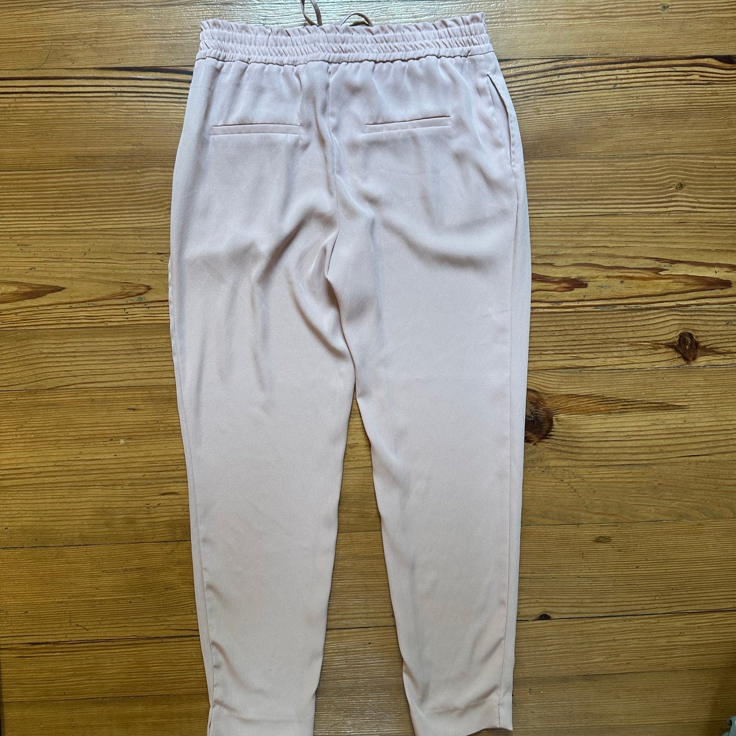 Zara light pink high waist elastic waistband trouser pant SIZE M