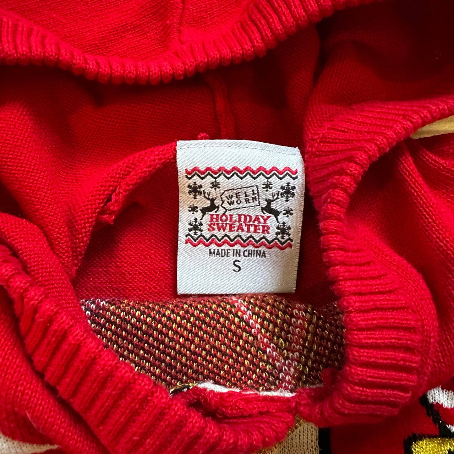 Well Worn Holiday Christmas red Santa hooded sweater dress SIZE S