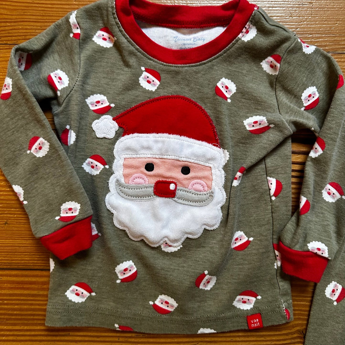 Vaenait Baby neutral Santa long sleeve pant pajama set SIZE 12-18M
