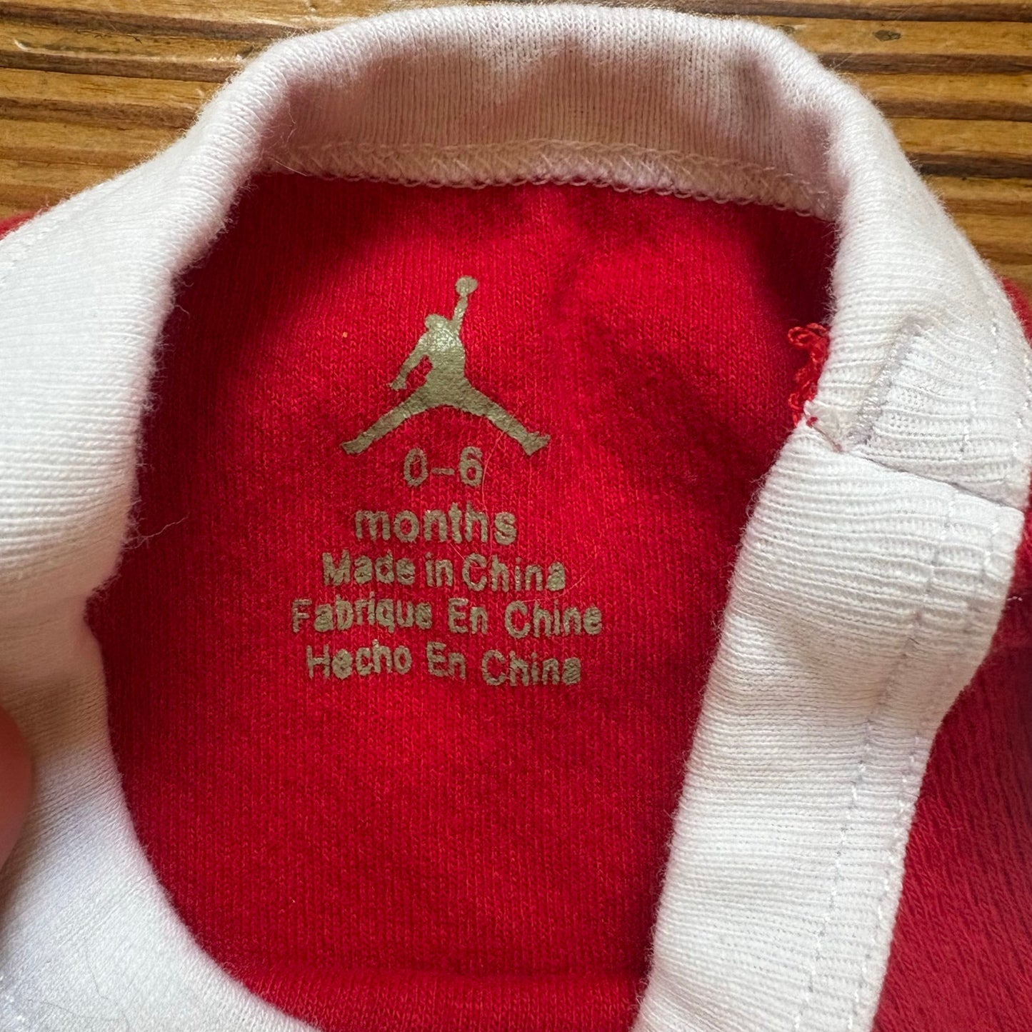 Jordan 23 red white sleeveless baby bodysuit SIZE 0-6M