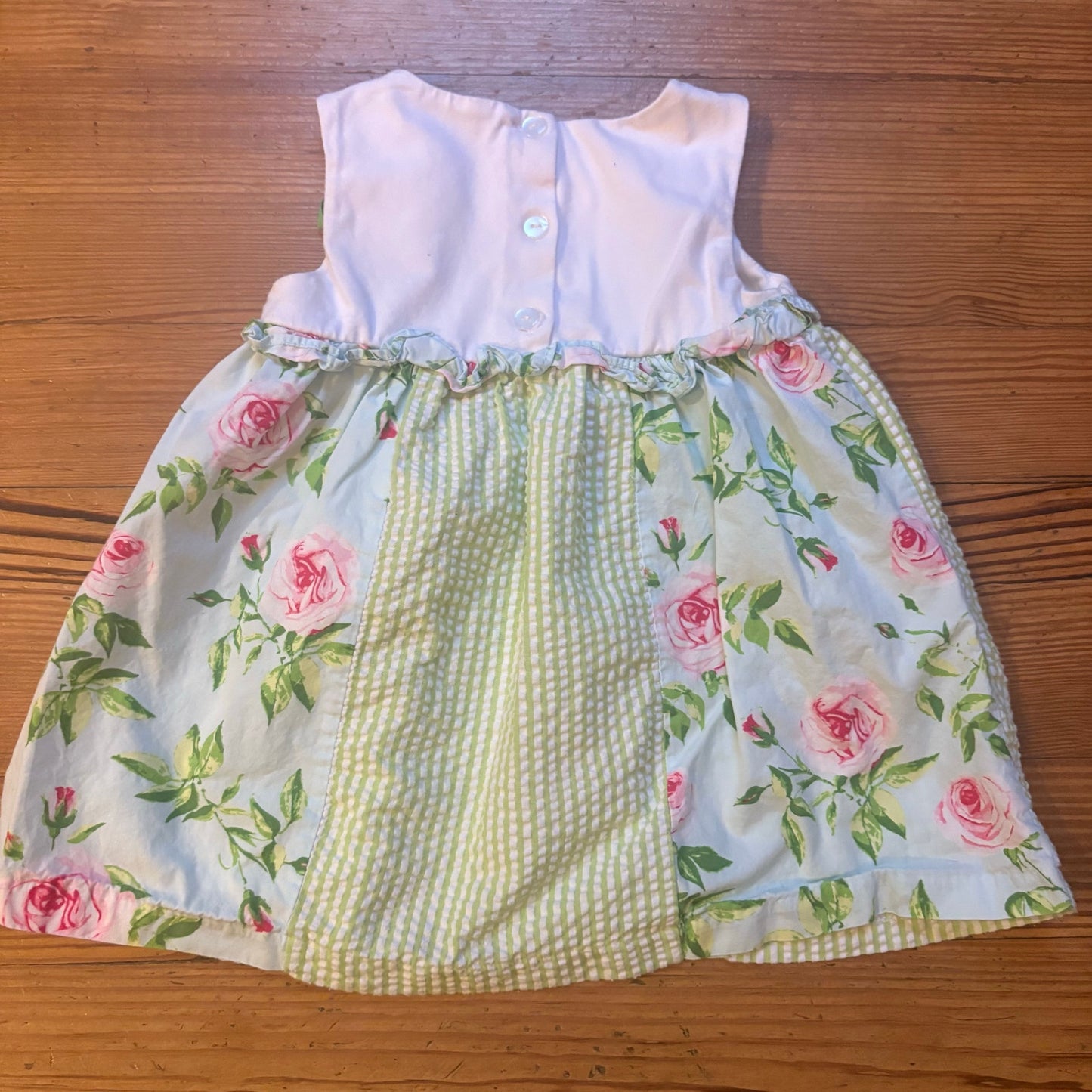 Bonnie Jean white pastel green floral sleeveless toddler dress SIZE 3T