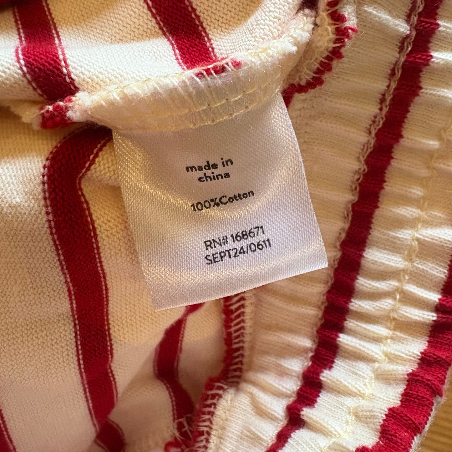 Minnow red white striped elastic waist cotton toddler sweatpants SIZE 3