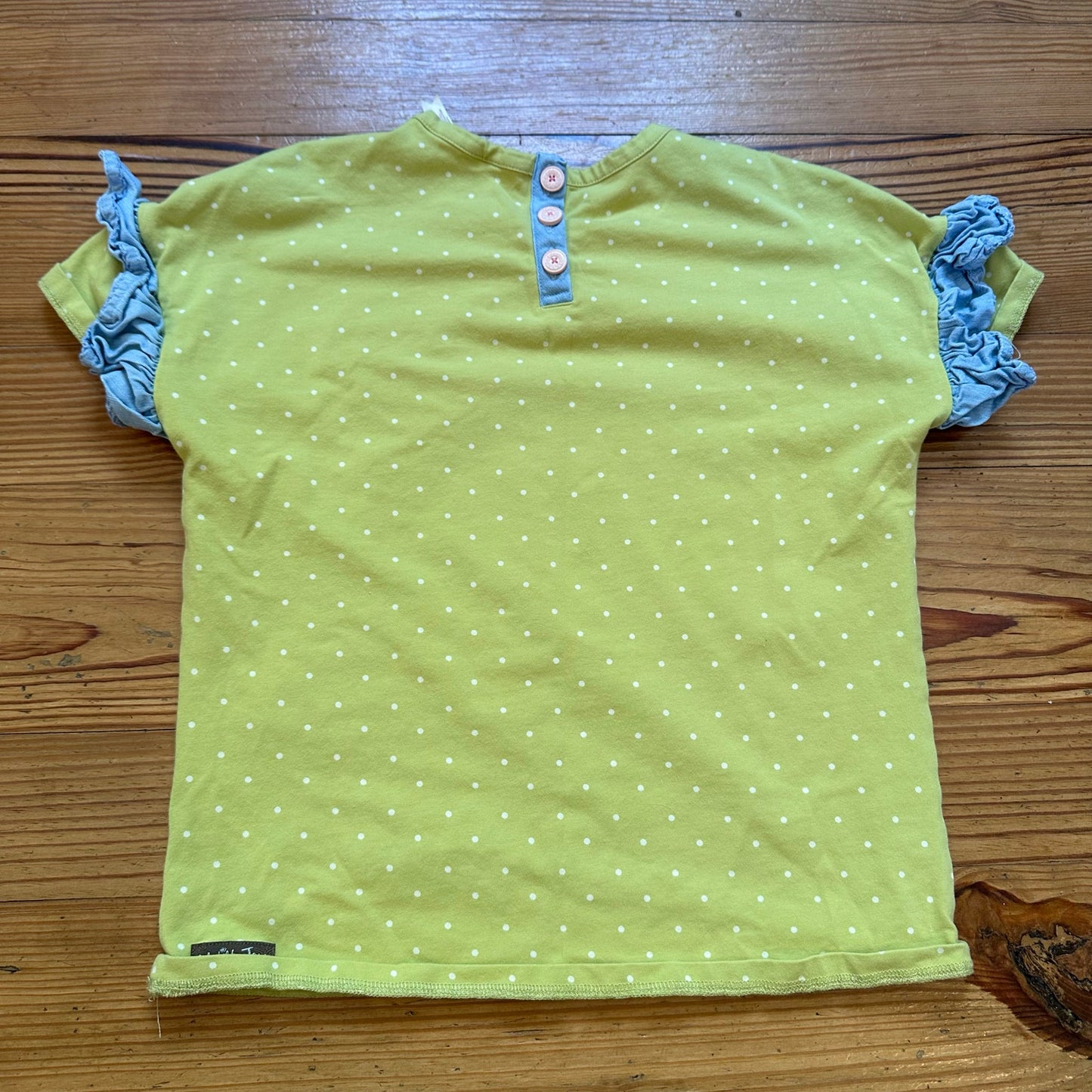 Matilda Jane green blue ruffle polka dot short sleeve pant set SIZE 10