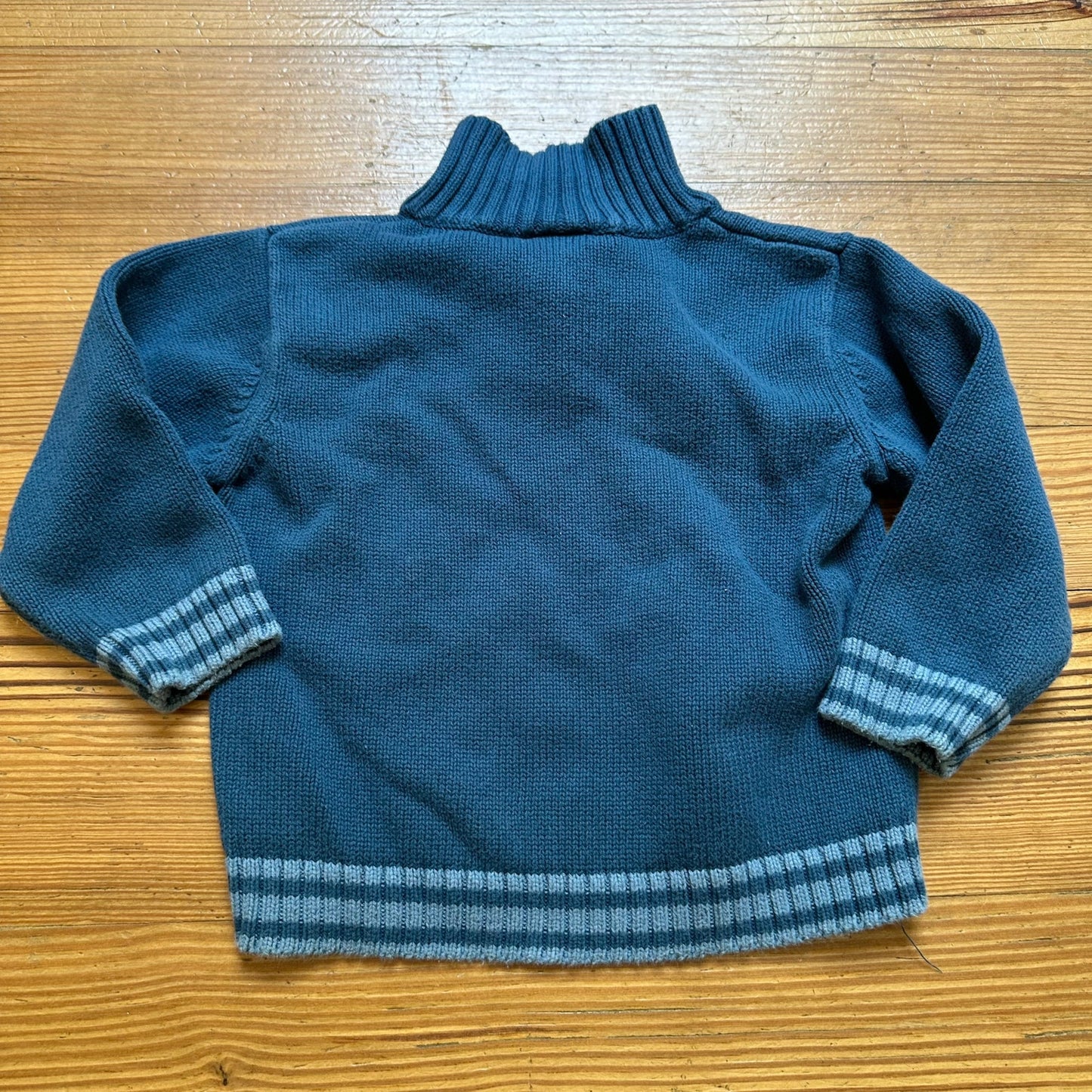 Gymboree blue striped raccoon button henley sweater SIZE 18M