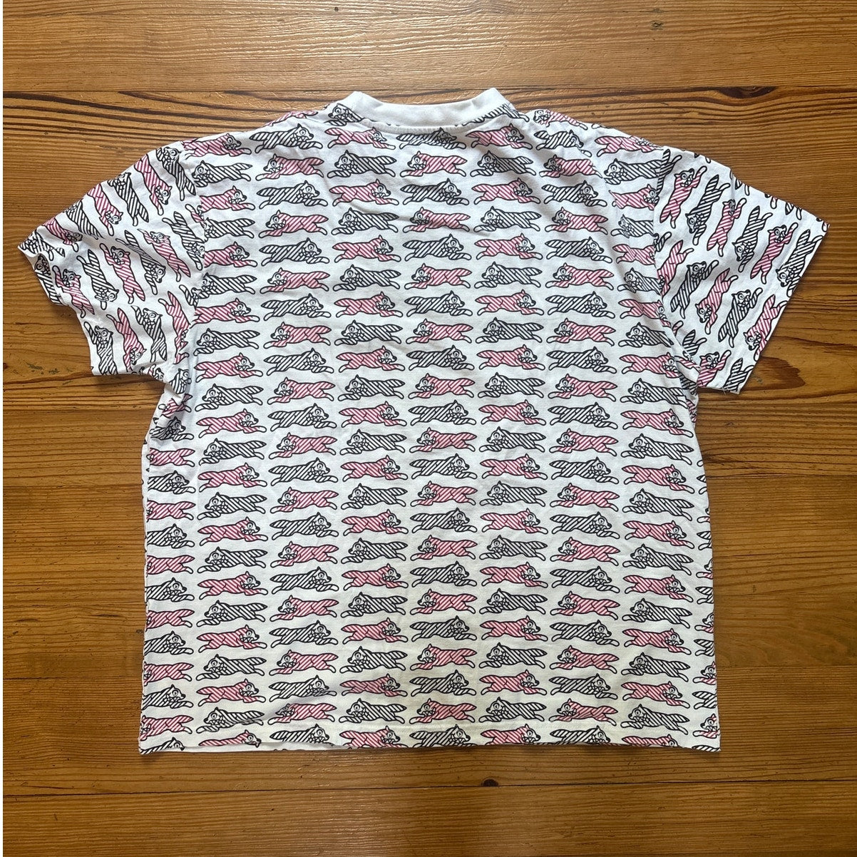 Billionaire Boys Club Ice-Cream white running dog short sleeve shirt SIZE XL