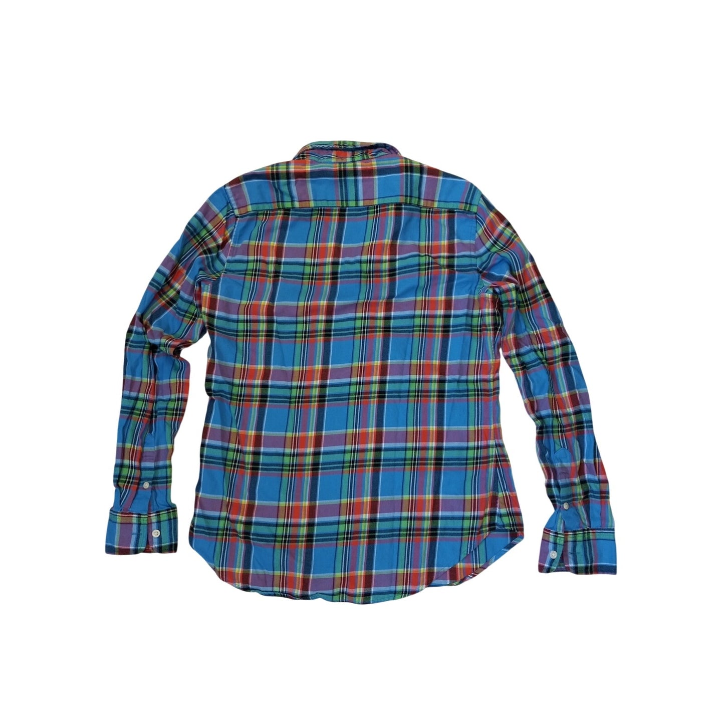 Ralph Lauren blue colorful plaid long sleeve womens button up shirt SIZE 8