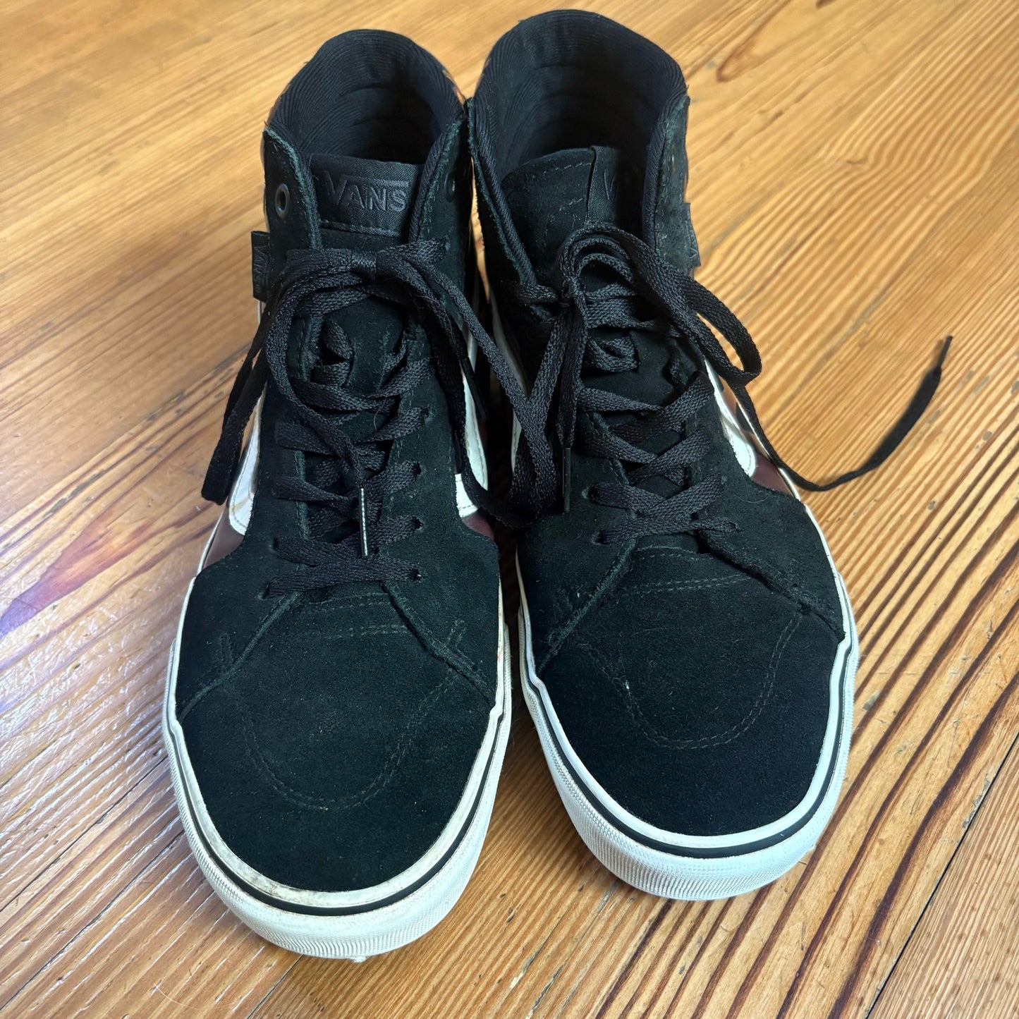 VANS Filmore black suede flame high top lace mens sneakers SIZE 9