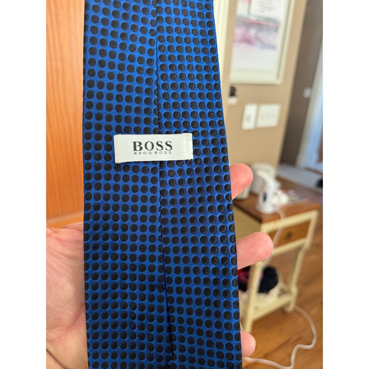 Hugo Boss Tie - Blue Black Dots