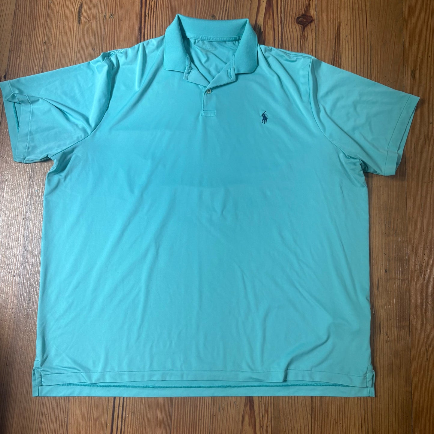 Polo Ralph Lauren teal blue performance short sleeve polo shirt SIZE XXL
