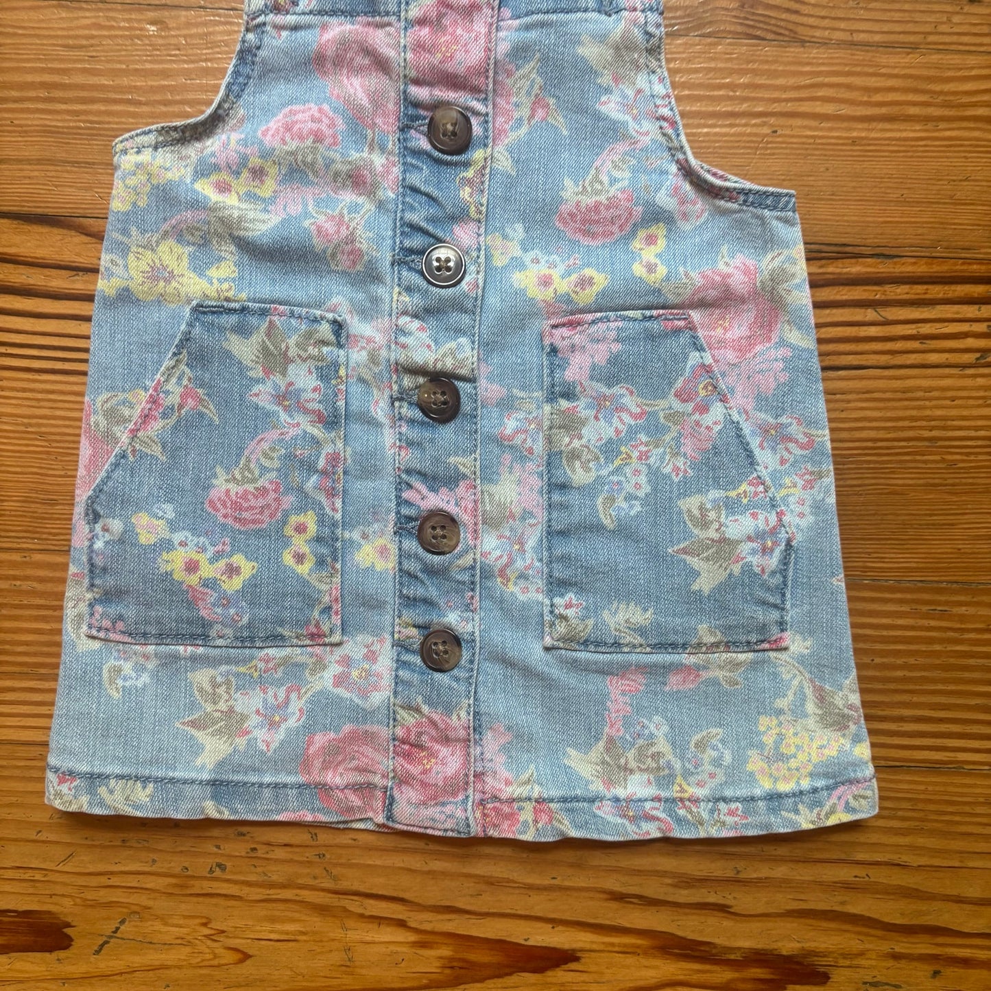 Wonder Nation denim floral overall skirt SIZE 18M