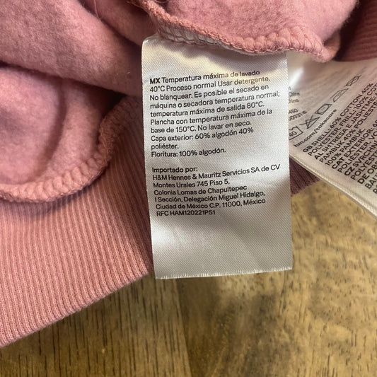 H&M pink ruffle shoulder pullover crew girls sweatshirt SIZE 8