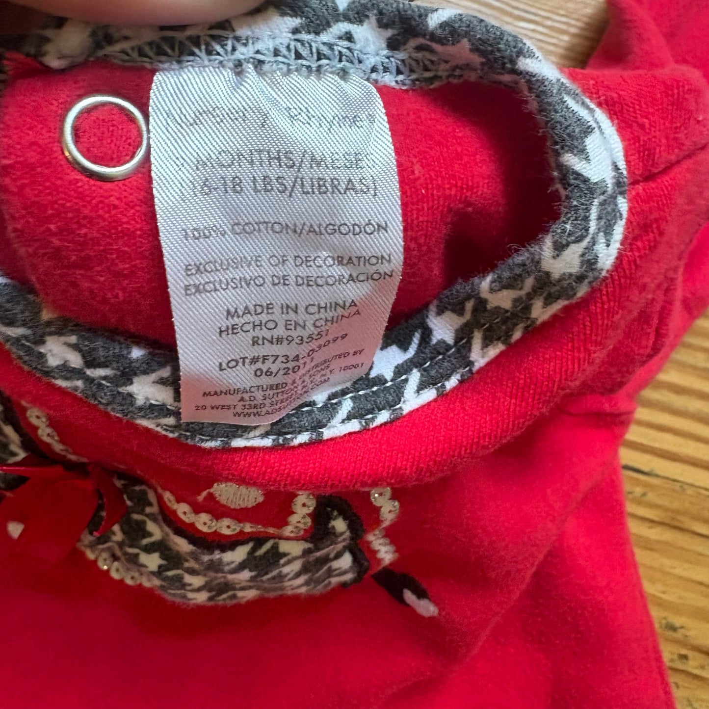 Nursery Rhyme vintage 90s red black white plaid scottie dog set SIZE 9M