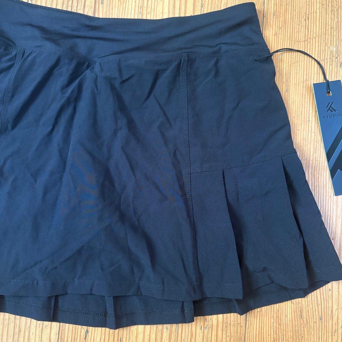 NWT Kyodan black pleated athletic shorts skirt SIZE S