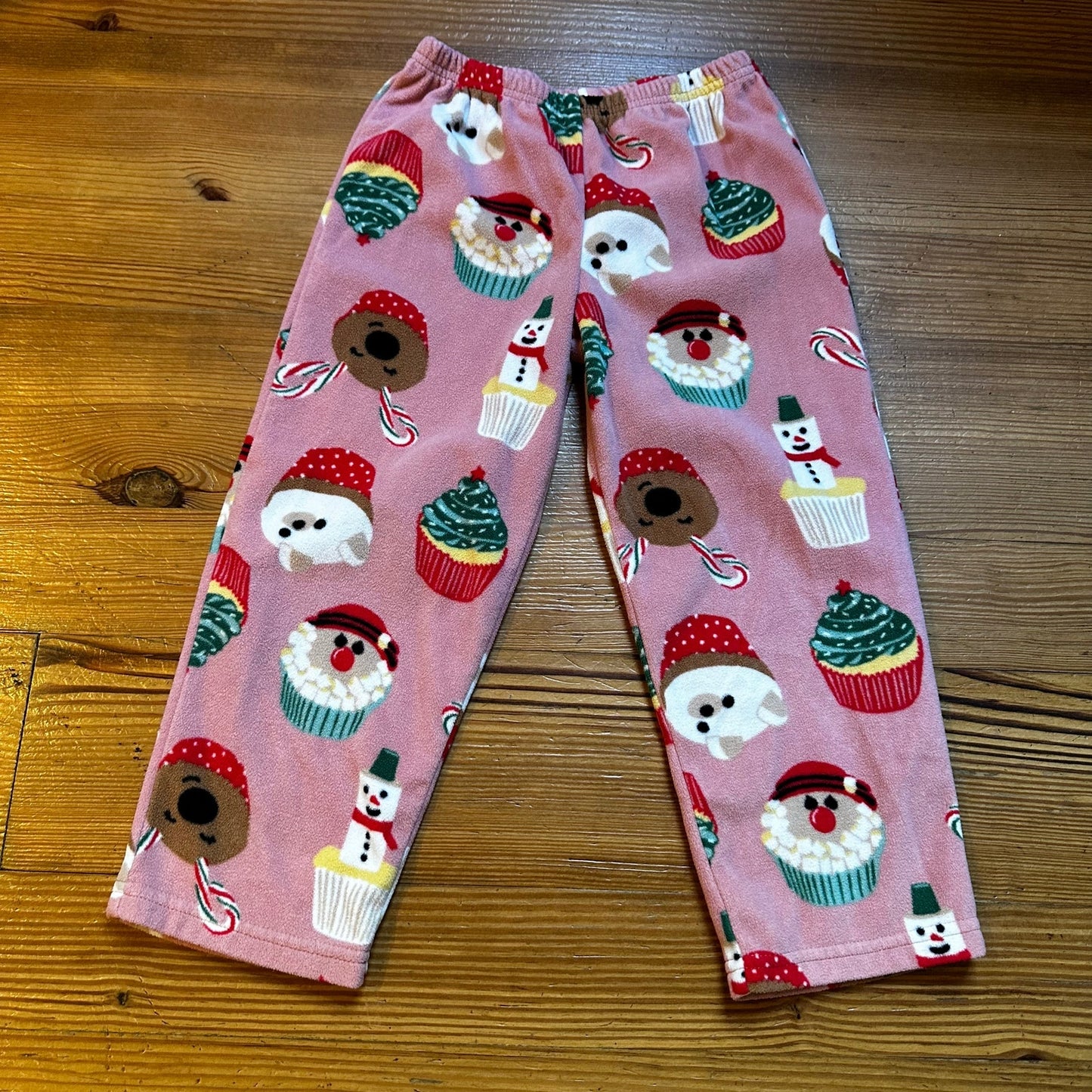Just One You pink fleece Christmas cupcake pajama pants SIZE 5