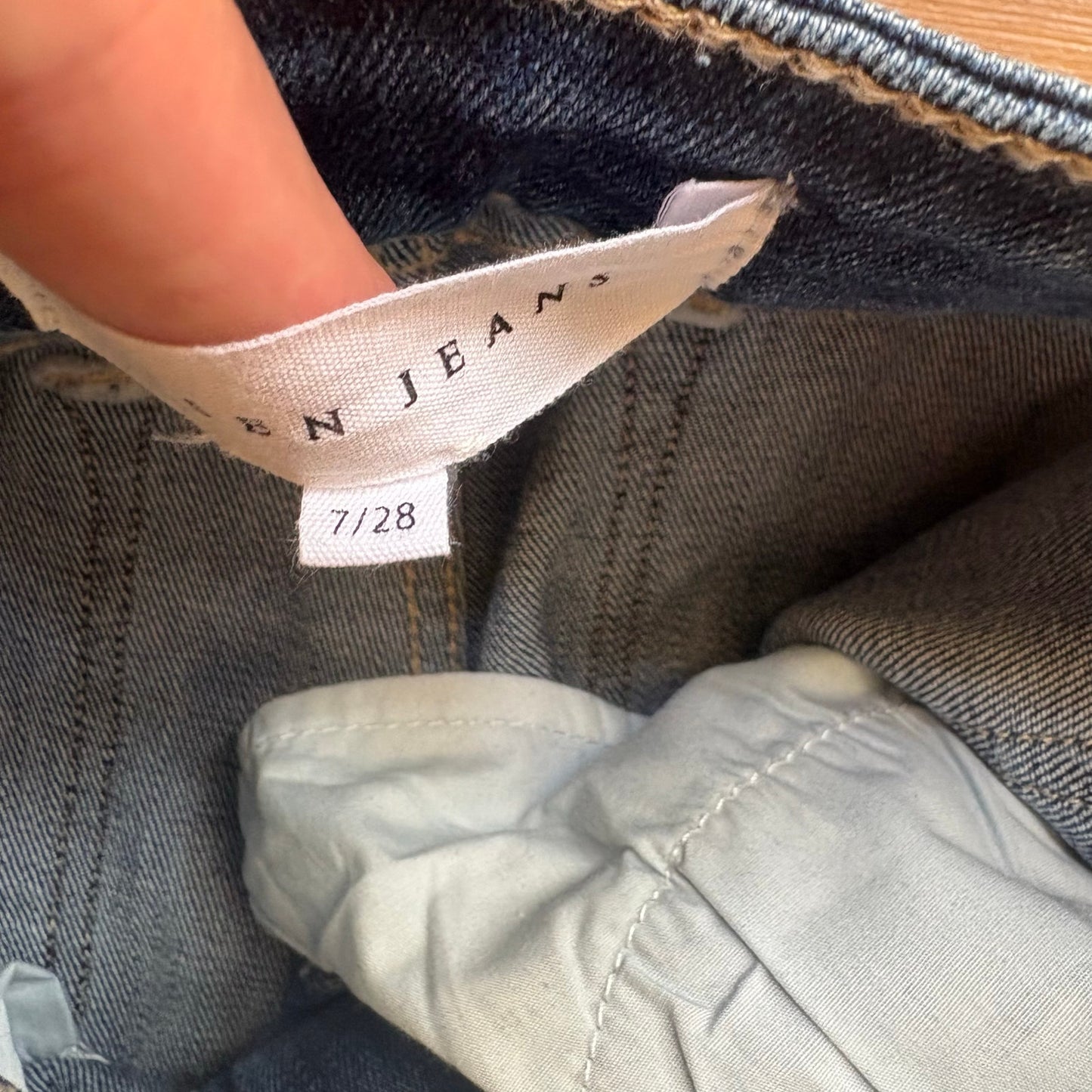 Risen dark wash high rise slim straight jeans SIZE 28