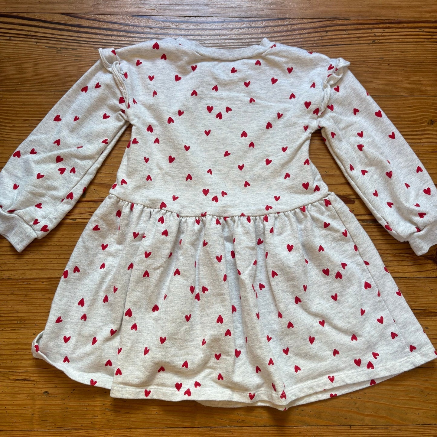 Carter's light gray red hearts valentine long sleeve sweater dress SIZE 5T