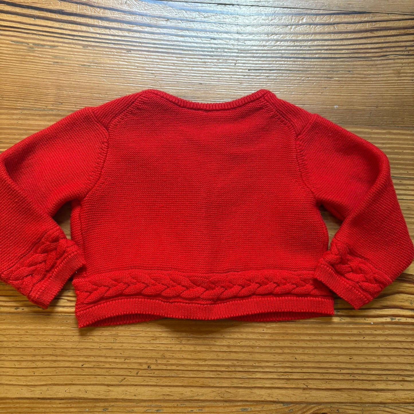 Janie and Jack red knit button up baby cardigan sweater SIZE 6-12