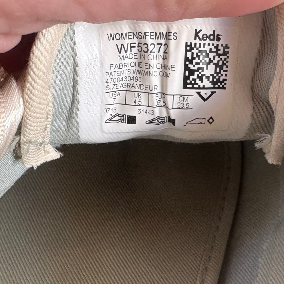 Keds X Kate Spade white silver glitter low top lace sneakers SIZE 7