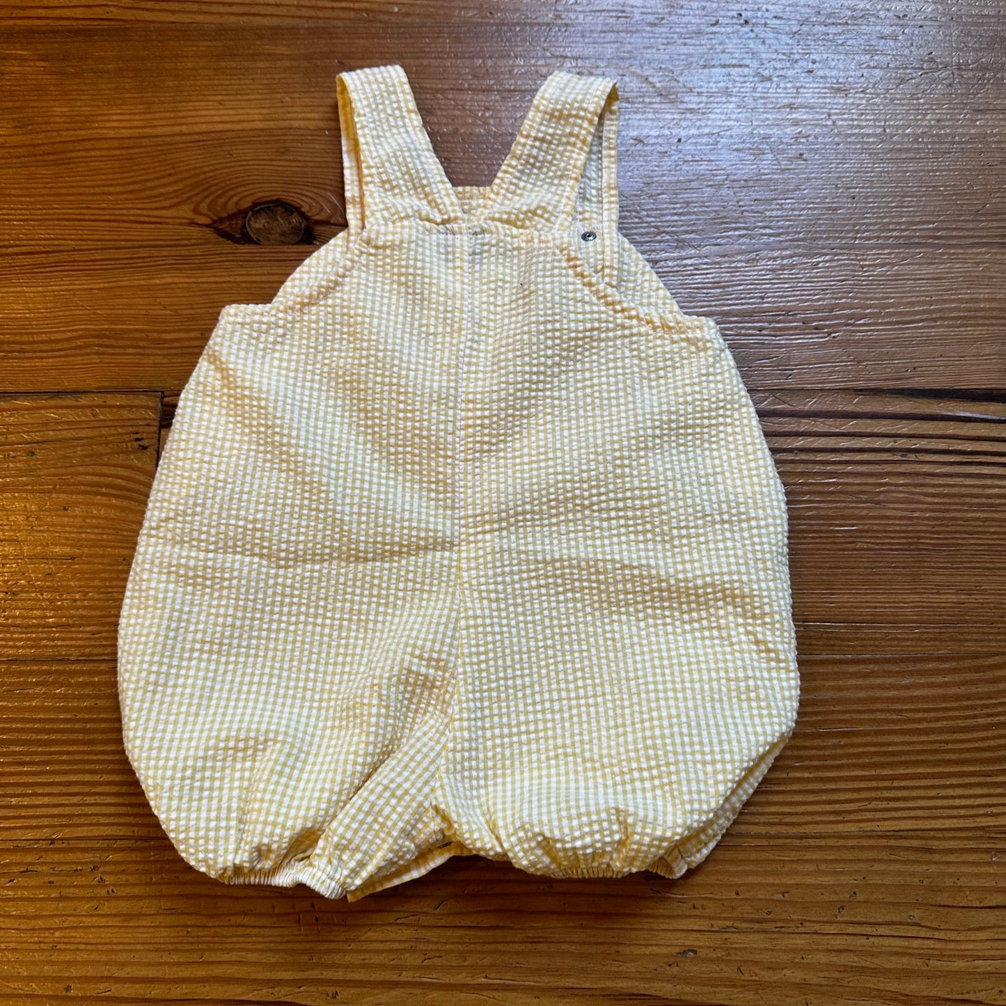 Talbots Kids vintage yellow white striped chick spring one piece SIZE 6M