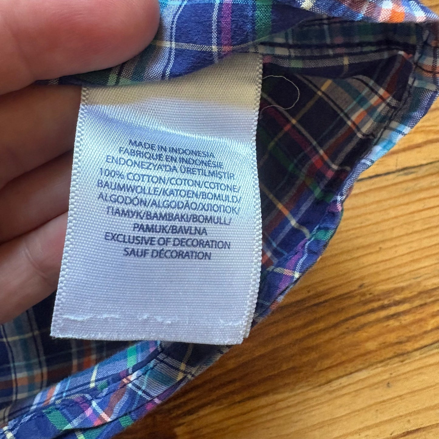 Ralph Lauren blue plaid long sleeve button front boys dress shirt SIZE S