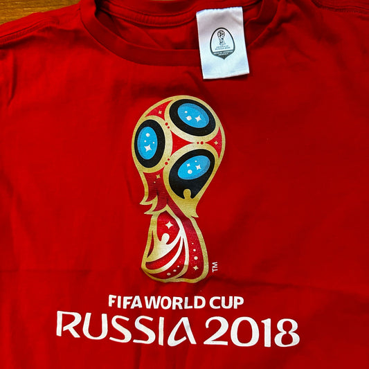 Adidas red Fifa World Cup Russia 2018 kids short sleeve shirt SIZE 6