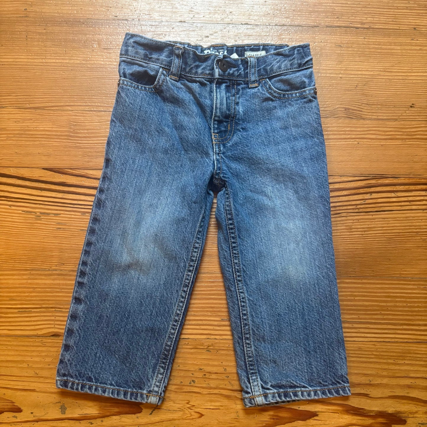 OshKosh B'gosh medium wash wide leg adjustable classic fit jeans SIZE 18M
