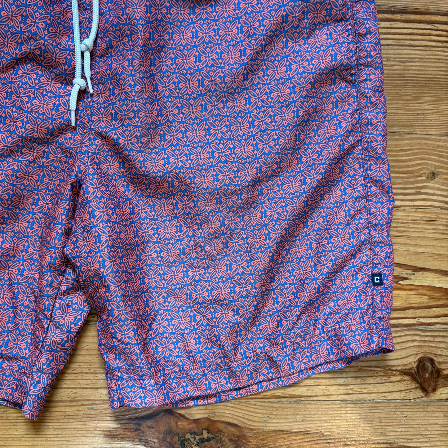 Chaps blue orange pattern drawstring swim shorts SIZE XL