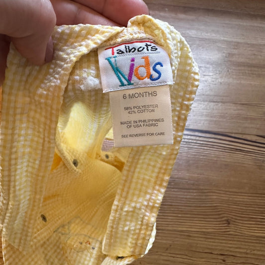 Talbots Kids vintage yellow white striped chick spring one piece SIZE 6M