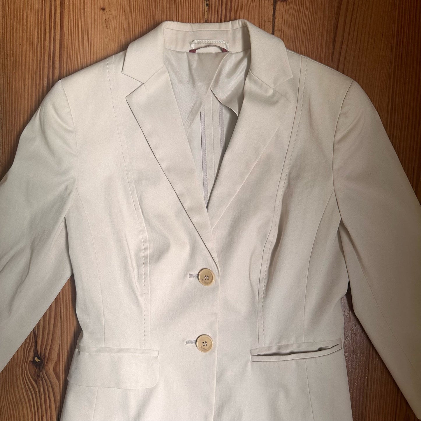 Max Mara beige quarter sleeve womens blazer jacket SIZE 2