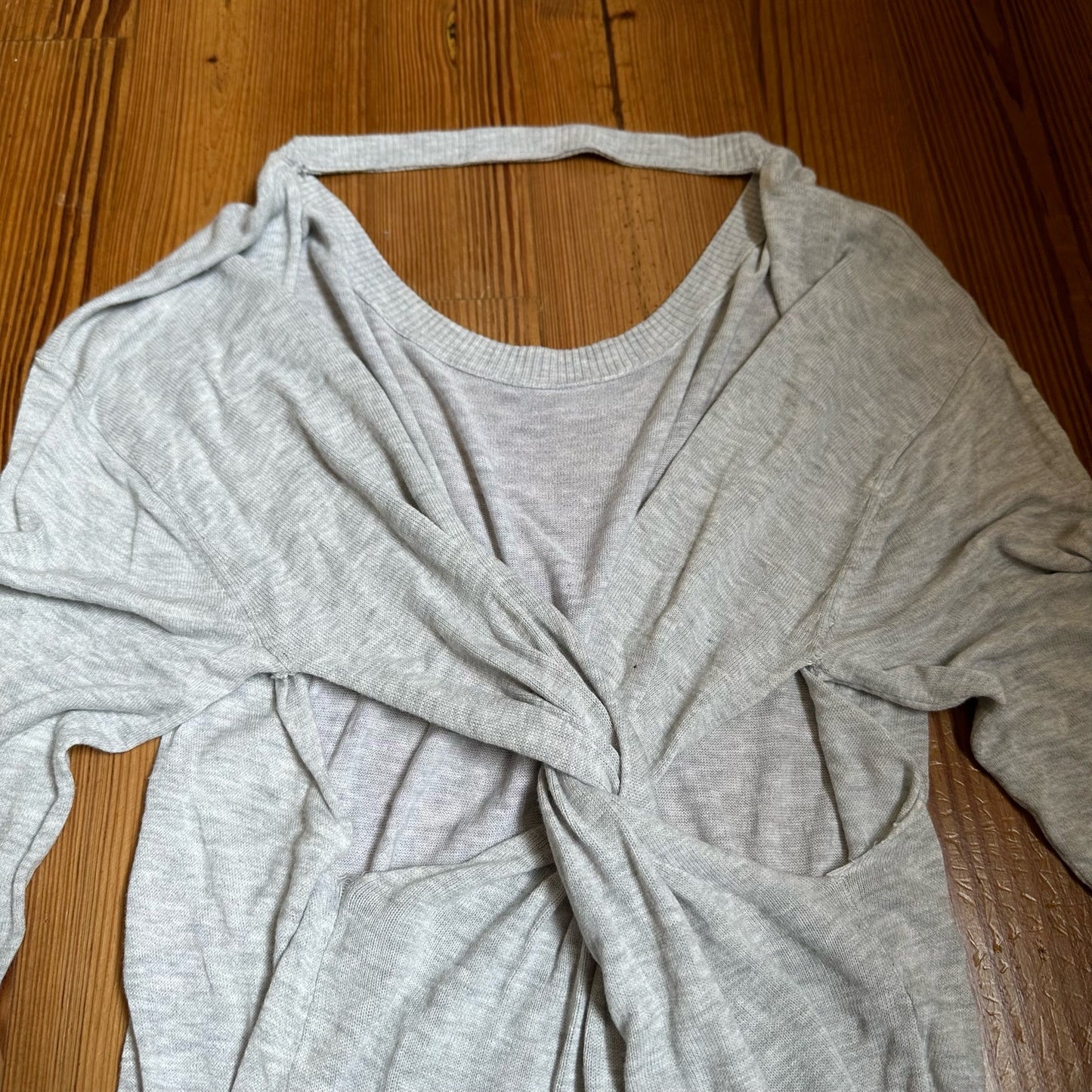 Acne gray crew neck open back knit tunic top SIZE XS