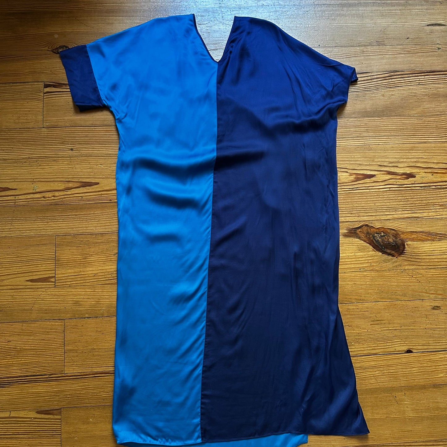 Diane von Furstenberg blue two toned silk maxi dress SIZE XS