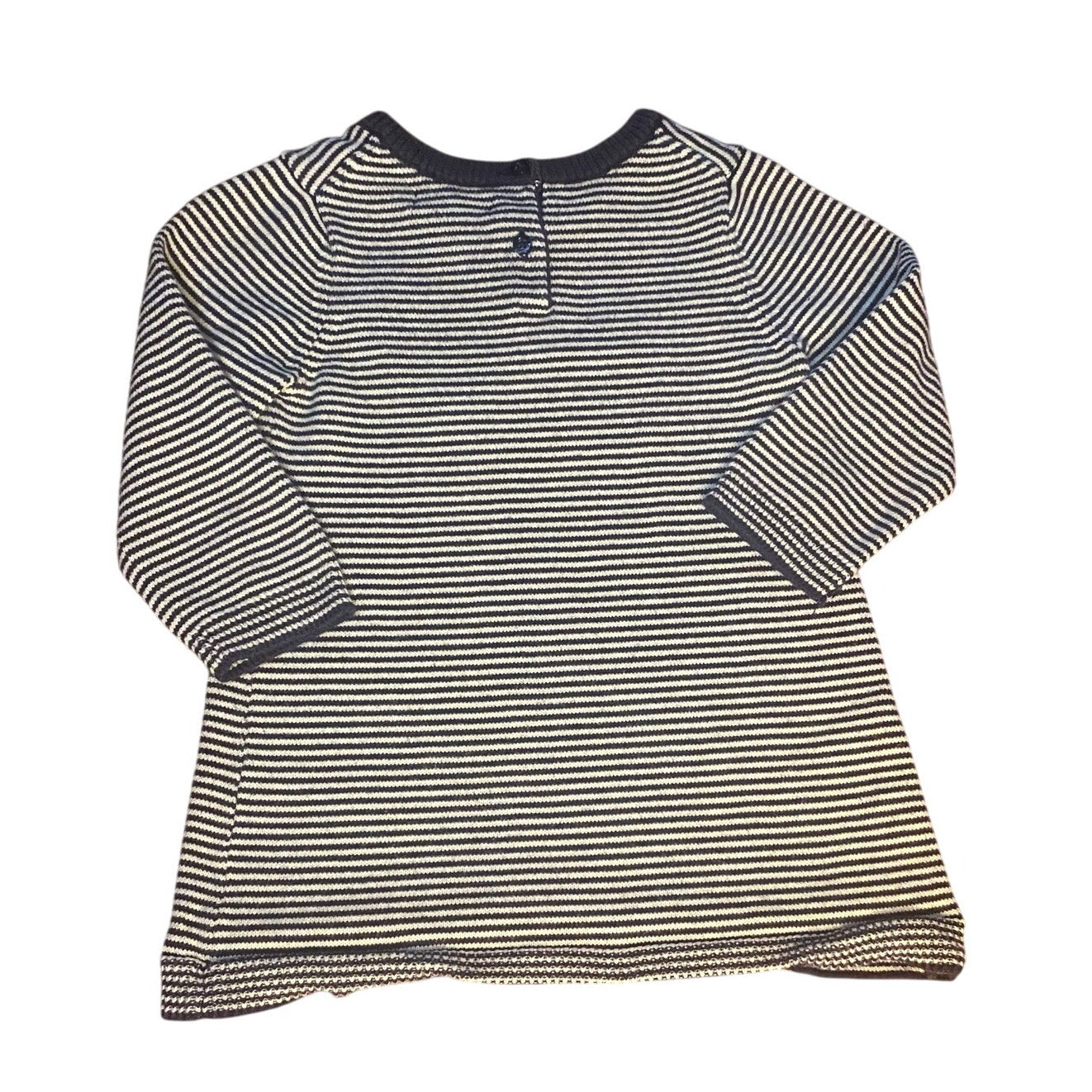 Gap blue white striped whale long sleeve knit dress SIZE 18-24M