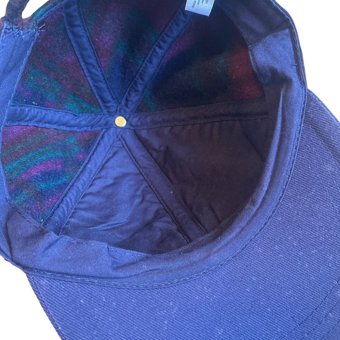 Totes blue red green plaid pattern fleece fabric hat