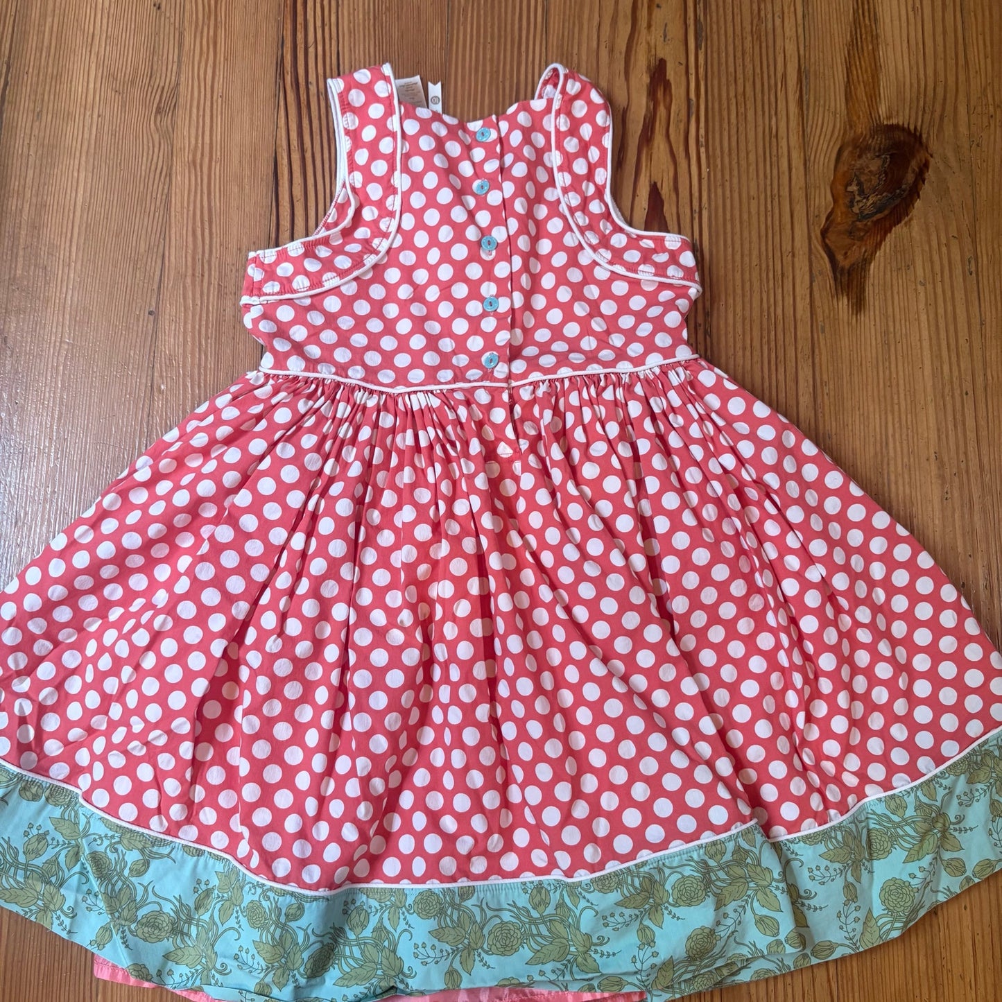 Matilda Jane pink white polka dot floral sleeveless flare girls dress SIZE 10