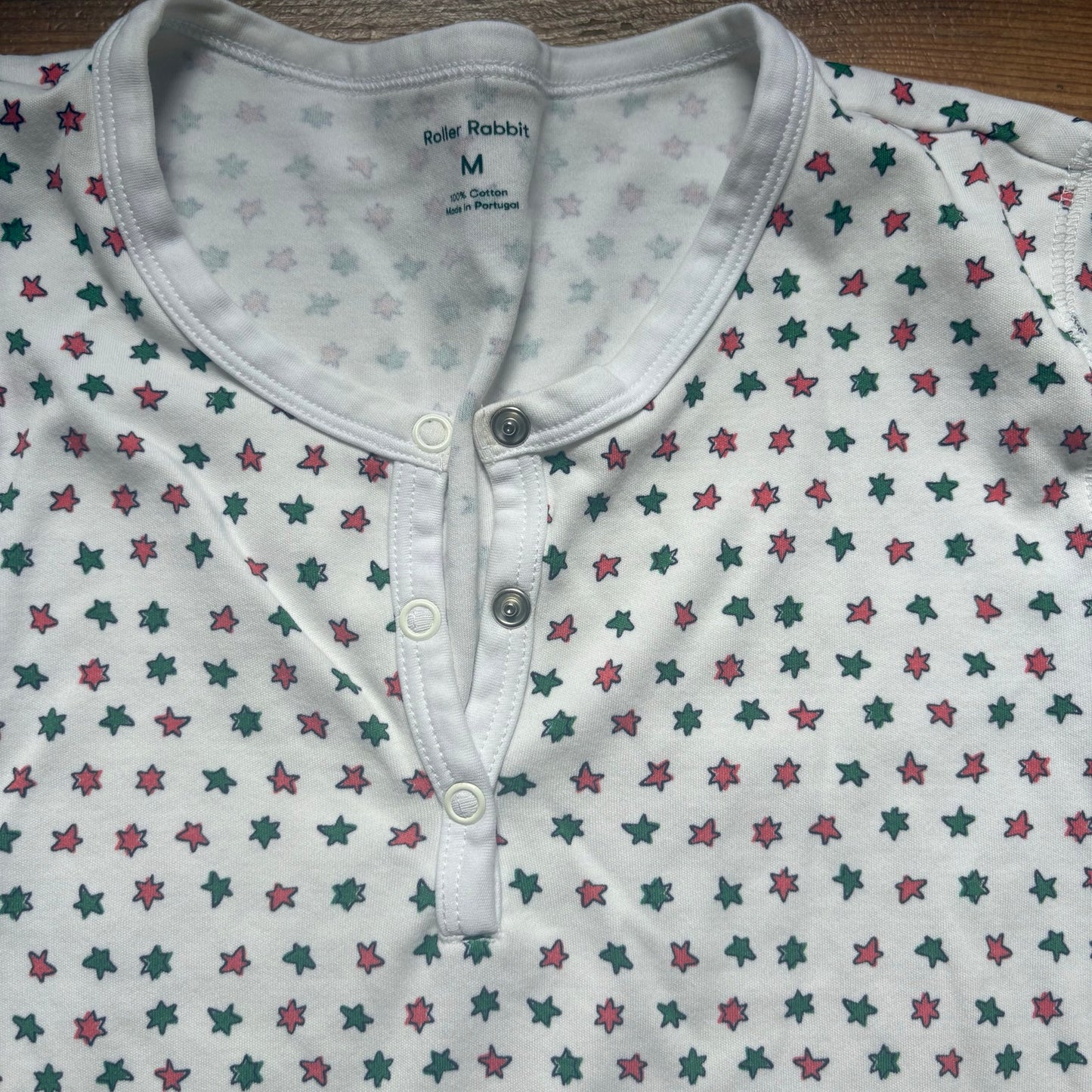Roller Rabbit Starry Night white little star long sleeve pajama set SIZE M