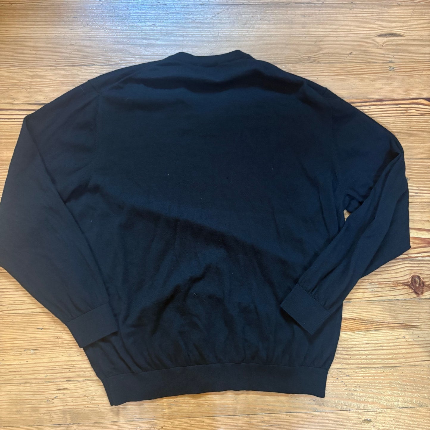 Turnbury black extra fine merino wool v neck mens sweater SIZE 2XB