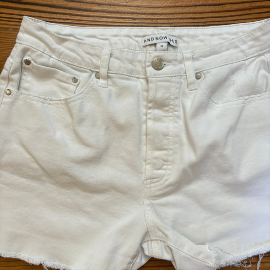 And Now This white cut off high rise button fly shorts SIZE 29